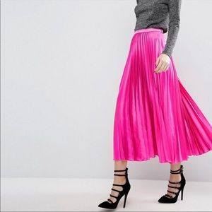 Fuchsia ASOS pleated skirt